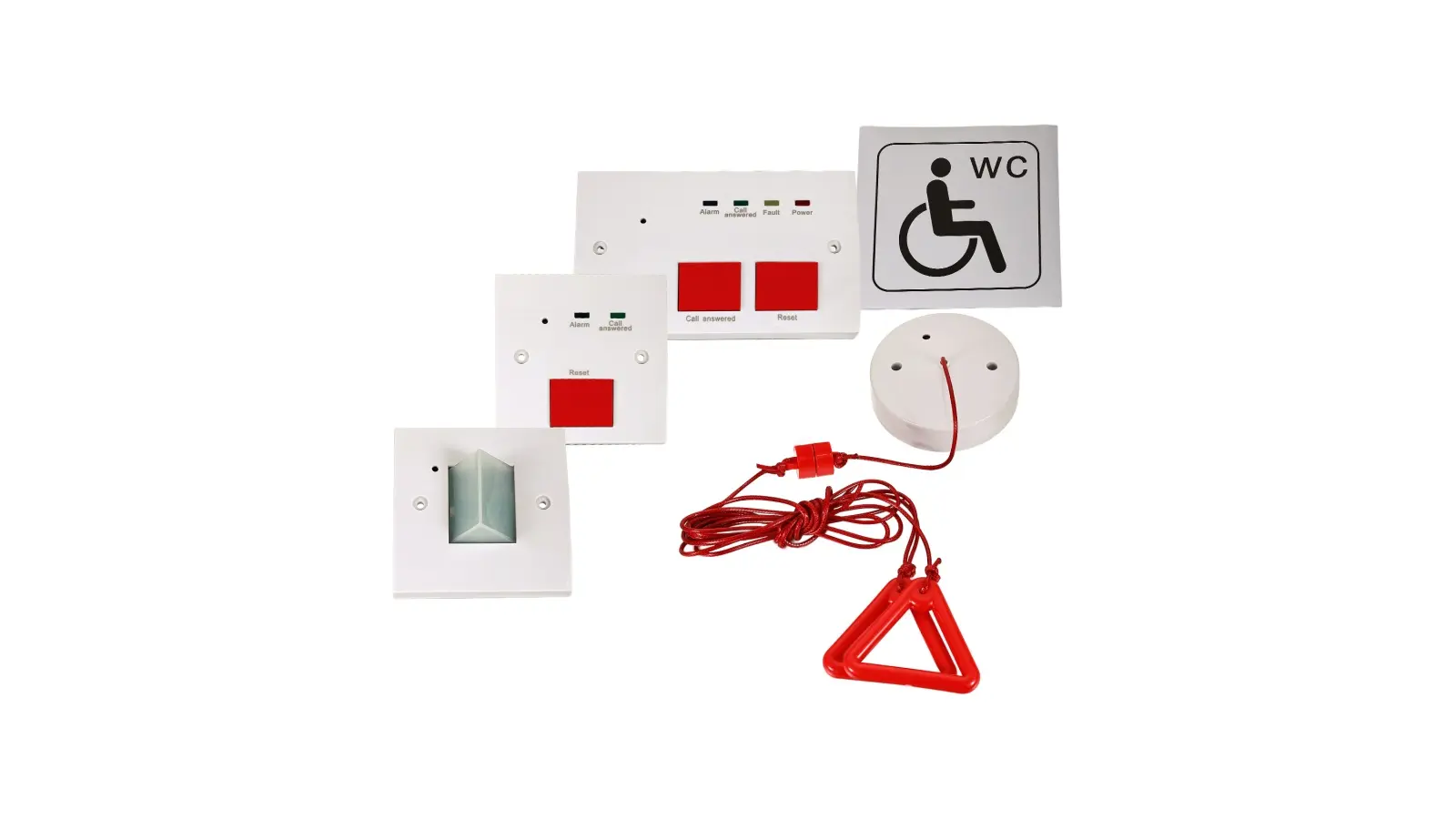 Aidbell DTA-02 wired accessible toilet alarm kit components